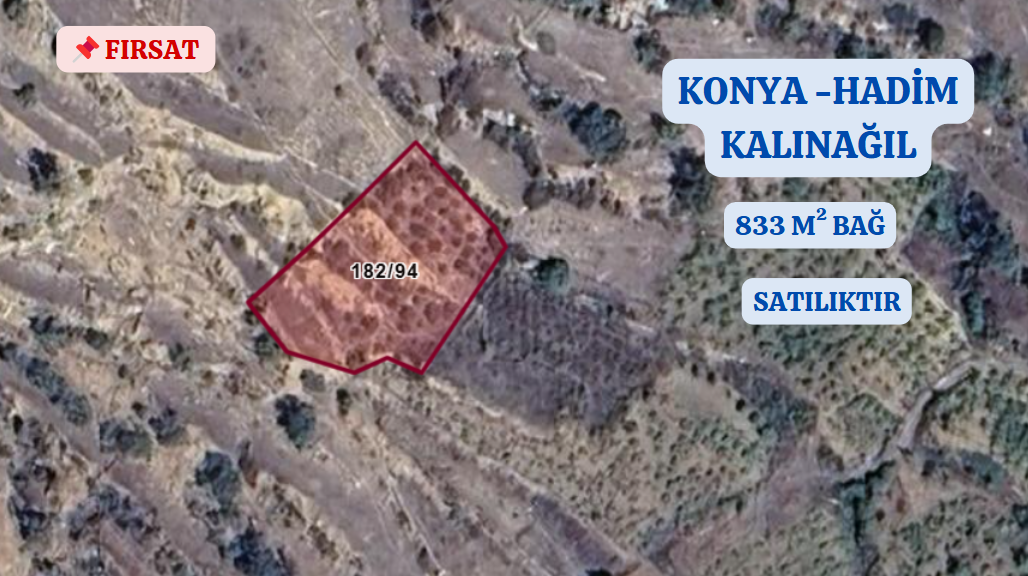 KONYA HADİM KALINAĞIL KÖYÜNDE 833M² BAĞIMIZ SATILIKTIR. - KONYA HADİM fotoğraf 4